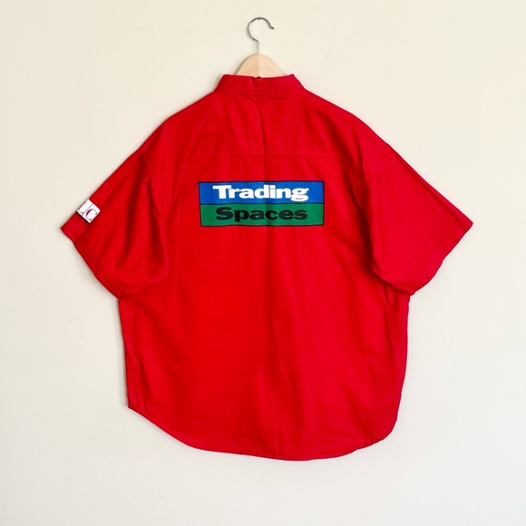 NEW Vintage TLC Trading Spaces TV Show Graphic Red Button Down Shirt Men’s XL - Picture 2 of 7